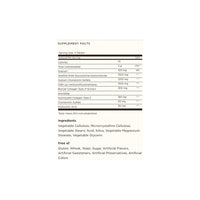 Vorschaubild für A Solgar Nährwertkennzeichnung mit den Inhaltsstoffen von Glucosamin, Hyaluronsäure, Chondroitin & MSM 60 Tabletten.