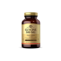 Vorschaubild für Eine Flasche Solgar Glycin 500 mg 100 pflanzliche Kapseln auf einem weißen Hintergrund.