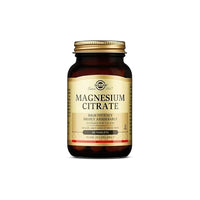 Thumbnail for A bottle of Solgar Magnesium Citrate 400 mg dietary supplement with a gold cap, labeled as high potency and highly absorbable, supports bone health and cardiovascular health, containing 60 tablets.