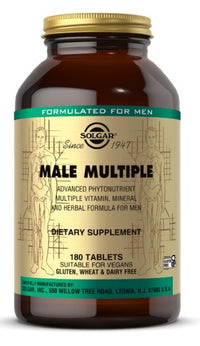 Vorschaubild für Eine Flasche Solgar Male Multiple Multivitamins & Minerals for Men 180 Tablets.
