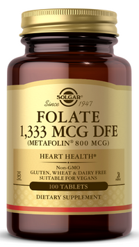 Vorschaubild für Solgar Folate 1.333 mcg DFE (Metafolina 800 mcg) 100 Tabletten defef.
