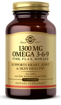 Vorschaubild für Eine Flasche Solgar Omega 3-6-9 60 sgel, reich an essentiellen Fettsäuren und molekular destilliert.