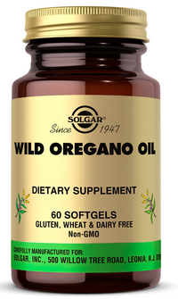 Thumbnail for Solgar's Wild Oregano Oil 175 mg 60 Softgels is a natural dietary supplement with antioxidant properties.