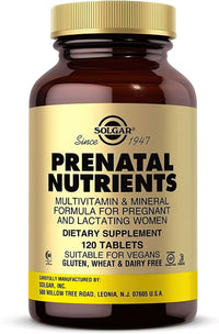 Vorschaubild für Eine Flasche Solgar Prenatal Nutrients 120 Tabletten.