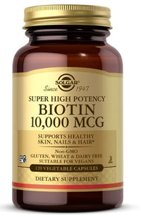 Daumennagel für Super hochwirksames Nahrungsergänzungsmittel mit Biotin 10000 mcg in 120 pflanzlichen Kapseln von Solgar.