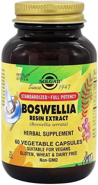 Thumbnail for Boost joint integrity with a jar of Solgar SFP Boswellia Resin Extract 60 Vegetable Capsules.