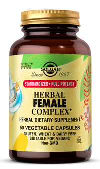 Vorschaubild für Eine Flasche Solgar Herbal Female Complex, mit 50 pflanzlichen Kapseln.