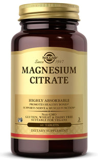 Vorschaubild für Eine Flasche Solgar Magnesiumcitrat 420 mg 60 Tabletten.