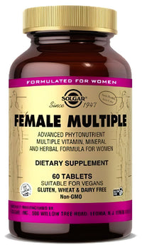 Vorschaubild für Eine Flasche Solgar Female Multiple 60 Tabletten.