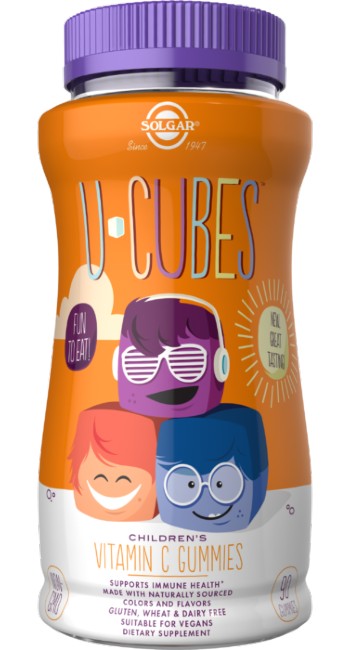 Solgar U-Cubes Children's Vitamin C 90 Gummies Strawberry and Orange are delicious gummy vitamins specially formulated for children's immune system support. Packed with Vitamin C, these gummies provide essential nutrients in a fun and tasty way. Say goodbye to boring.
