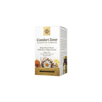 Thumbnail for Product packaging for Solgar Comfort Zone Digestive Complex 90 Vegetable Capsules, a dietary supplement with a focus on aiding the digestion of difficult foods through digestive enzymes, displayed with a bottle beside the box.