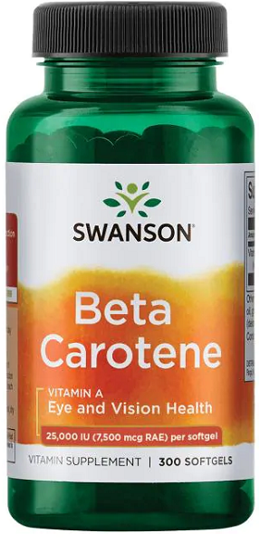 Beta-Carotin - 25000 IU 300 Softgels Nahrungsergänzungsmittel von Swanson.