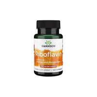 Thumbnail for A bottle of Swanson Riboflavin Vitamin B2 100 mg 100 Capsules, labeled as 
