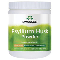 Thumbnail for A container of Swanson Psyllium Husk Powder - Fine Milled & Unflavored 340 g, promotes digestive health and supports heart health with 5 grams per serving.
