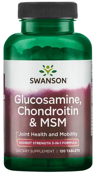 Swanson Glucosamin, Chondroitin & MSM - 120 Tabs.