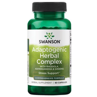 Thumbnail for The Swanson Adaptogenic Complex features 60 capsules of herbal stress support with Rhodiola, Ashwagandha, and Ginseng for a balanced approach to relief.