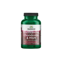 Thumbnail for A bottle of Swanson Glucosamine, Chondroitin & MSM - 360 Mini-Tablets supplement with a green label, containing 350 mini tablets for joint health.