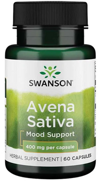 Vorschaubild für Eine Flasche Swanson Avena Sativa - 400 mg 60 Kapseln Stimmungsaufheller.