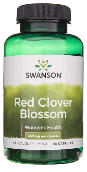 SwansonDas Nahrungsergänzungsmittel Rotkleeblüte 430 mg 90 Kapseln unterstützt die Gesundheit von Frauen während des Menstruationszyklus und der Menopause.