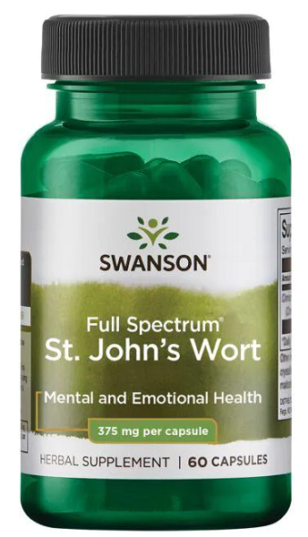 Swanson St. Johns Wort - 375 mg 60 caps for mood support and emotional wellness.