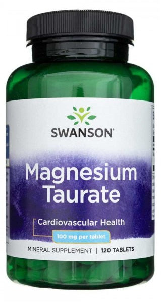 Eine Flasche Swanson Magnesium Taurat 100 mg 120 tab.