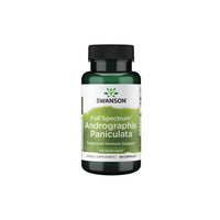 Thumbnail for A bottle of Swanson Andrographis Paniculata 400 mg capsules, labeled as a herbal supplement for immune system support.