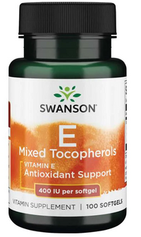 Thumbnail for Swanson Vitamin E - 400 IU 100 softgel Mixed Tocopherols provide antioxidant support and help promote cardiovascular health by preventing free radical damage.