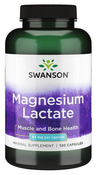 Vorschaubild für Eine Flasche Swanson Magnesiumlactat - 84 mg 120 Kapseln.