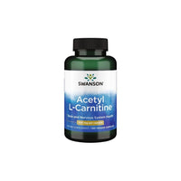Thumbnail for A bottle of Swanson Acetyl L-Carnitine 500 mg 100 Veggie Capsules dietary supplement for brain health and muscle recovery.