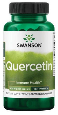 Vorschaubild für Eine Flasche Swanson Quercetin 475 mg 60 vcaps, ein starkes Antioxidans zur Stärkung des Immunsystems und zur Unterstützung gesunder Blutgefäße.