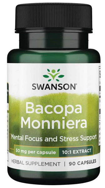 Swanson Bacopa Monnieri 10:1 Extrakt ist ein Nahrungsergänzungsmittel, das die geistige Konzentration fördert und Stress reduziert.