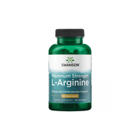 Thumbnail for The Swanson Maximum Strength L-Arginine contains 90 capsules, each with 850 mg to support energy, cardiovascular health, and athletic performance for optimal circulatory system support.