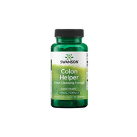 Thumbnail for A bottle of Swanson Colon Helper 60 Capsules, a digestive system support formula dietary supplement containing Aloe Vera and Slippery Elm Bark.