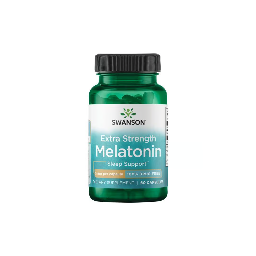  Extra Strength Melatonin 5 mg 60 Kapseln - 100% drogenfrei - FRONT