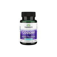 Thumbnail for A bottle of Swanson Albion Chelated Copper 2 mg 300 Tablets supplement containing 300 tablets with 2 mg per tablet, labeled as an essential trace mineral.
