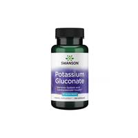 Thumbnail for Introducing Swanson's Potassium Gluconate, a supplement labeled to support nervous system and cardiovascular health, with each capsule providing 99 mg designed to aid in maintaining electrolyte balance. Available in a bottle containing 100 capsules.