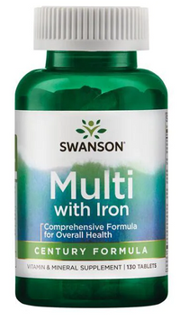 Vorschaubild für Swanson Multi mit Eisen 130 Tab Century Formula Multivitamin mit wichtigen Vitaminen und Mineralien für antioxidativen Schutz.