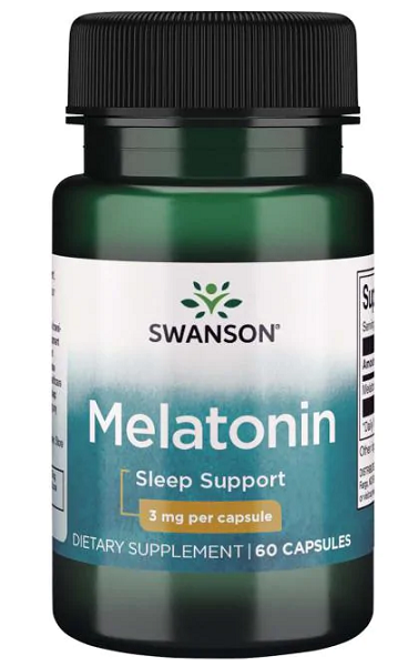 Swanson Melatonin - 3 mg 60 Kapseln Schlafunterstützung.