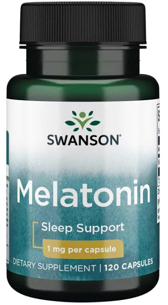 Swanson Melatonin - 1 mg 120 Kapseln Schlafunterstützung.