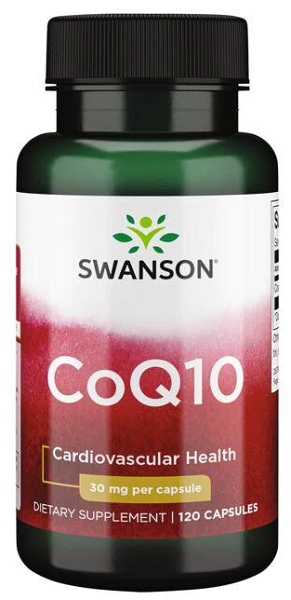 Swanson Coenzym Q10 - 30 mg 120 Kapseln für die kardiovaskuläre Gesundheit.