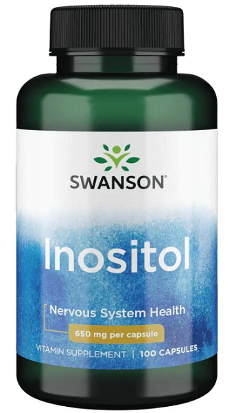 Eine Flasche Swanson Inositol - 650 mg 100 Kapseln.