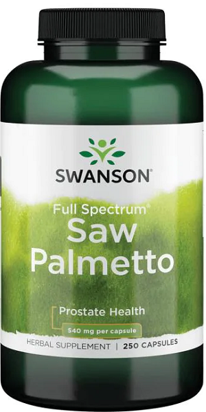 Verbessere die Gesundheit der Prostata und des Harntrakts mit einer Flasche Swanson Sägepalme - 540 mg 250 Kapseln.
