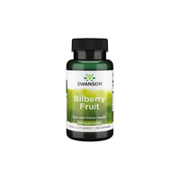 Thumbnail for A bottle of Swanson Bilberry Fruit 470 mg 100 Capsules supplement, rich in antioxidants, for eye and vision health.