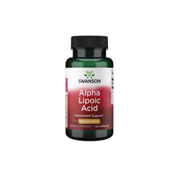Thumbnail for A bottle of Swanson Alpha Lipoic Acid 100 mg dietary supplement, featuring antioxidant properties and containing 120 capsules.