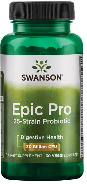 Swanson Epic Pro 25-Stämme Probiotikum - 30 pflanzliche Kapseln.
