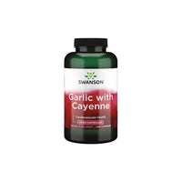 Thumbnail for A bottle of Swanson Garlic with Cayenne Odor Controlled 200 Capsules dietary supplement capsules for immune and cardiovascular system support.