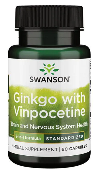 Swanson Ginkgo mit Vinpocetin - 60 Kapseln.