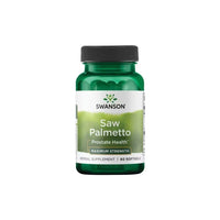 Thumbnail for Bottle of Swanson Saw Palmetto Maximum Strength 320 mg dietary supplement for prostate and urinary tract support, containing 60 softgels.