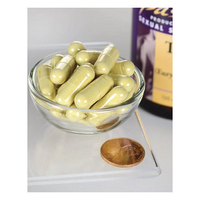 Thumbnail for A small glass bowl filled with large, yellow capsules is placed beside a penny for scale. In the background, a Swanson bottle showcases its Tongkat Ali 400 mg 120 Capsules, famed for its natural aphrodisiac and invigorating qualities.