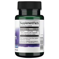 Thumbnail for Green supplement bottle with a black cap from Swanson, labeled as Selenium - 200 mcg 60 capsules SelenoExcell. It's ideal for prostate maintenance and includes rice flour and gelatin for comprehensive support.